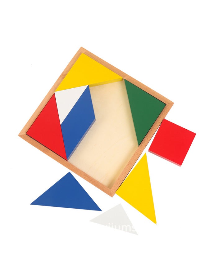 Montessori Mathematics Teaching Aids Square Platter Montessori Kindergarten Early Education Jigsaw Puzzle Combination Toy-Color:Montessori Quartet Platter  - Image 3