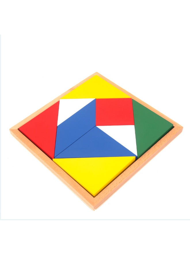 Montessori Mathematics Teaching Aids Square Platter Montessori Kindergarten Early Education Jigsaw Puzzle Combination Toy-Color:Montessori Quartet Platter  - Image 2