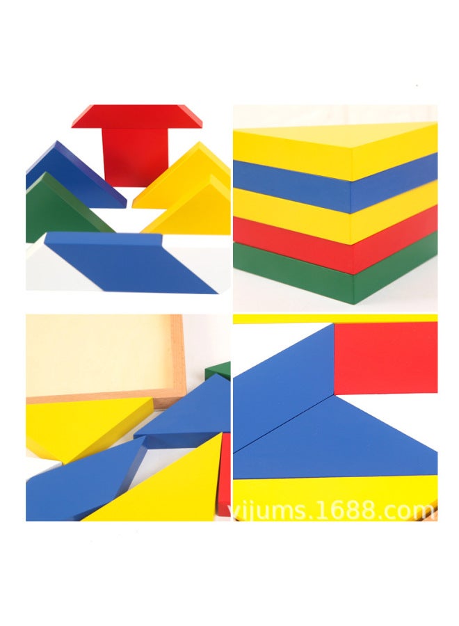 Montessori Mathematics Teaching Aids Square Platter Montessori Kindergarten Early Education Jigsaw Puzzle Combination Toy-Color:Montessori Quartet Platter  - Image 5