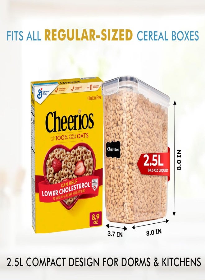 Shazo 2 Pack (2.5L / 84 Oz) EXTRA Large Airtight Food Storage Cereal Containers for Bulk Food Storage BPA-Free Plastic Container, Pantry Organization and Canister for Rice, Pasta, Sugar & Flour - Image 2