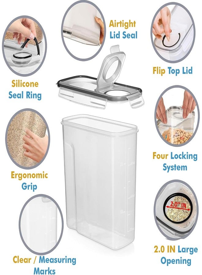 Shazo 2 Pack (2.5L / 84 Oz) EXTRA Large Airtight Food Storage Cereal Containers for Bulk Food Storage BPA-Free Plastic Container, Pantry Organization and Canister for Rice, Pasta, Sugar & Flour - Image 3