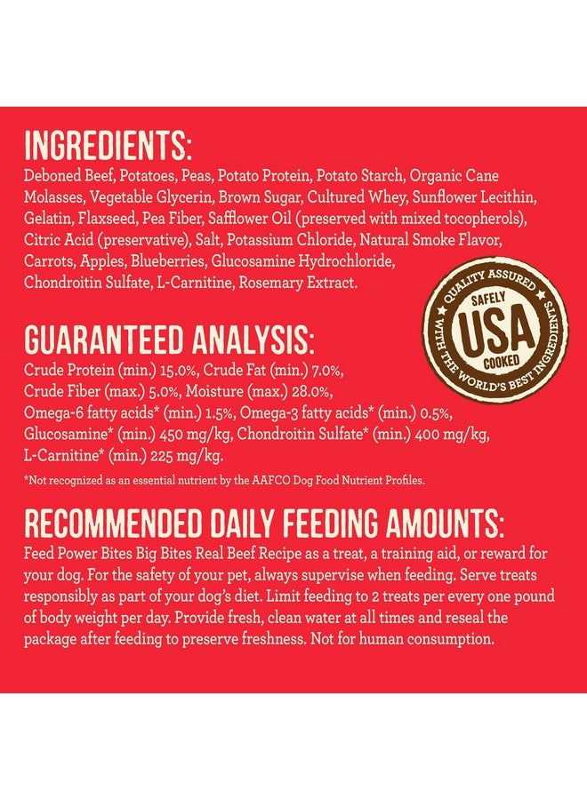 ميريك مكافآت الكلاب من Merrick Power Bites، وصفة Big Bites، لحم بقري وبطاطا حلوة - كيس 6 أونصة - Image 4