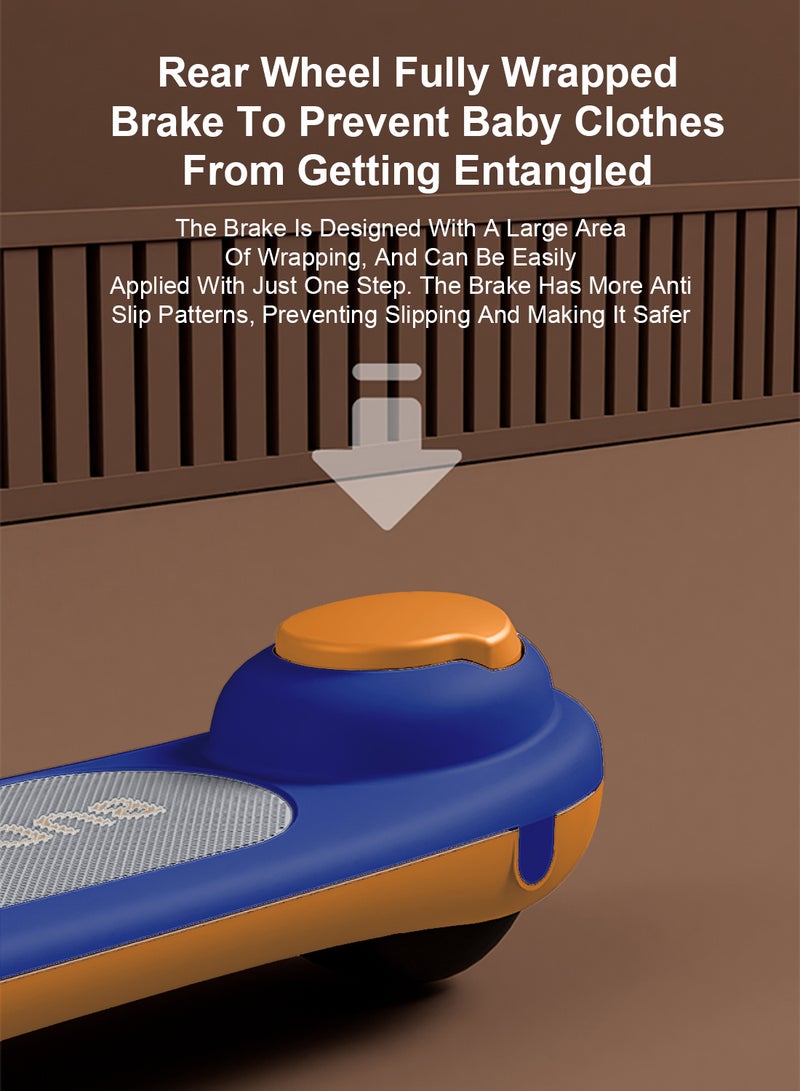 MaBaby 3-in-1 Kids Kick Scooter Foldable and Adjustable, with Gravity Steering and LED Flashing Wheels, for 1-6 Years Boys and Girls Indoor Outdoor (Blue) - Image 2