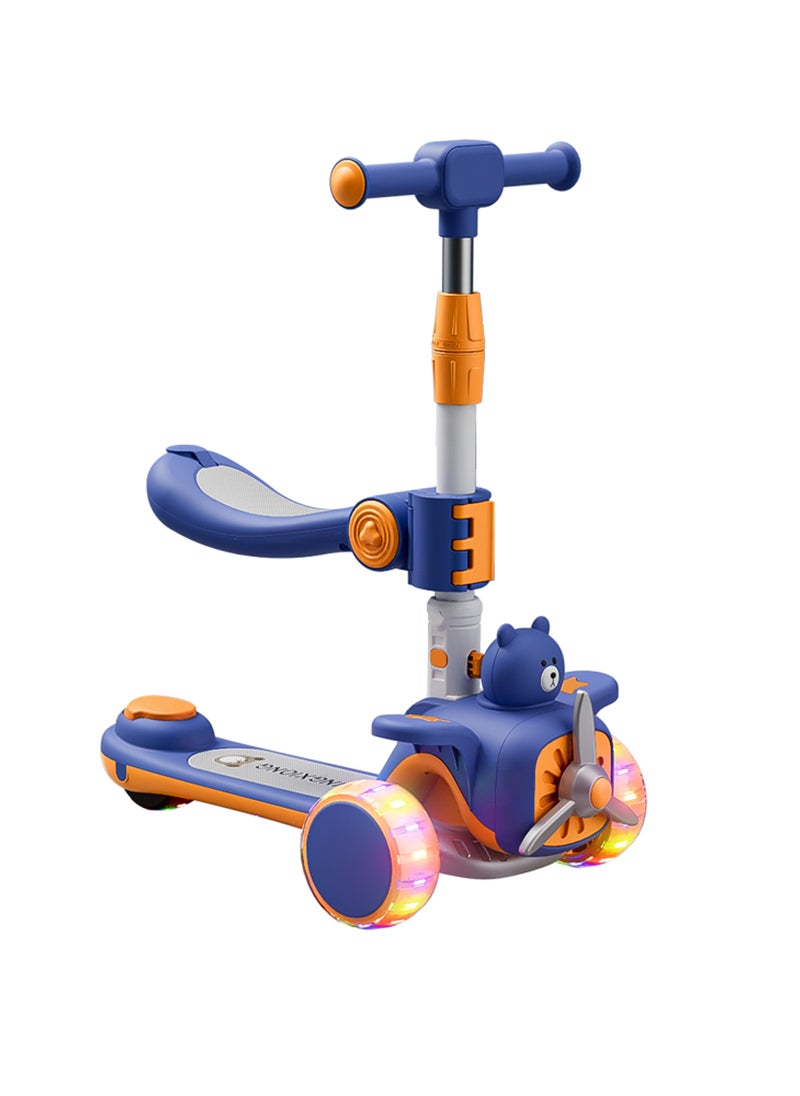 3-in-1 Kids Kick Scooter Foldable and Adjustable, with Gravity Steering and LED Flashing Wheels, for 1-6 Years Boys and Girls Indoor Outdoor (Blue) - pzsku/Z9AE599D4F6703CF9148CZ/45/_/1740117305/d2f88ad5-74af-45e1-9800-bb1a6b694fed