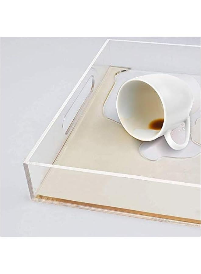 تاي بوكس صينية تقديم شفافة، صواني تقديم مزخرفة من الاكريليك مع مقابض للمطبخ وغرفة الطعام وطاولة الزينة العثمانية 16 انش × 12 انش - Image 5