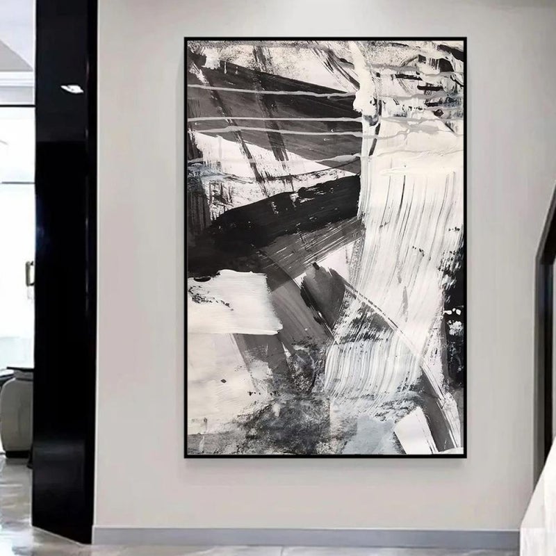 ماركتنا لوحة قماشية بتصميم الفن التجريدي مع برواز مجوف مقاس (120x80) قطعة واحدة - Image 3