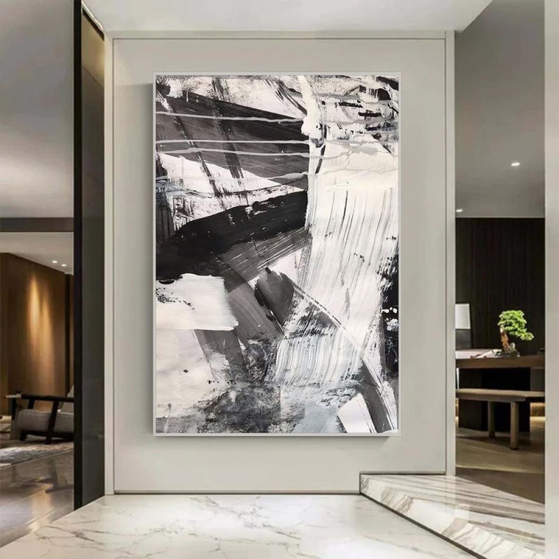 ماركتنا لوحة قماشية بتصميم الفن التجريدي مع برواز مجوف مقاس (120x80) قطعة واحدة - Image 2