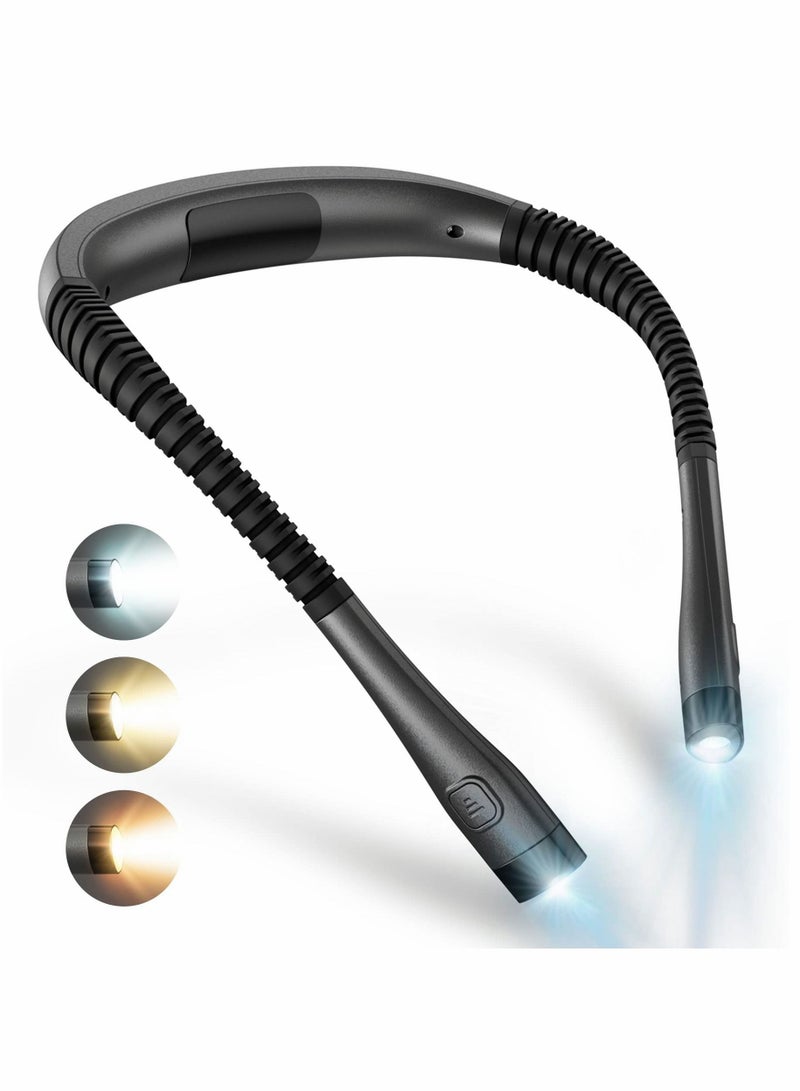SYOSI LED Neck Reading Light, Book Light for Reading in Bed at Night, USB Rechargeable, 360° Bendable Flexible Arm, for Reading - Image 1