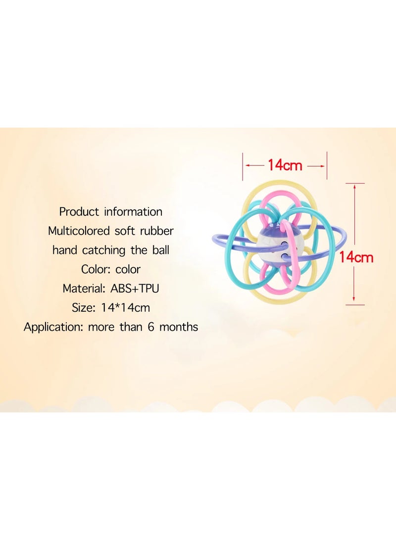 MiniMe Hollow Silicone Ball & Soft Rattle Baby Teether | Food‑Grade BPA‑Free Silicone & ABS | 6‑36 Months | Multi‑Colour | Easy‑Grip Design, Gentle Gum Relief, Lightweight, Durable & Easy‑Clean for Safe Teething Fun - Image 3