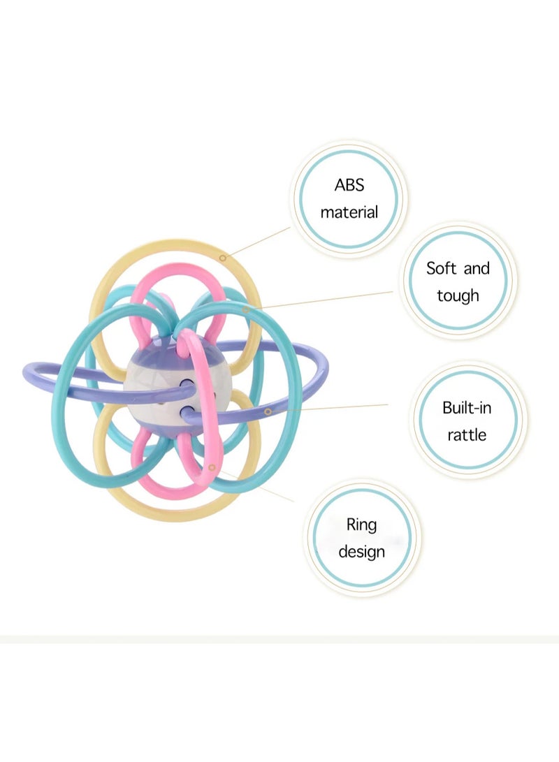 MiniMe Hollow Silicone Ball & Soft Rattle Baby Teether | Food‑Grade BPA‑Free Silicone & ABS | 6‑36 Months | Multi‑Colour | Easy‑Grip Design, Gentle Gum Relief, Lightweight, Durable & Easy‑Clean for Safe Teething Fun - Image 5
