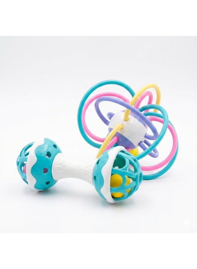 MiniMe Hollow Silicone Ball & Soft Rattle Baby Teether | Food‑Grade BPA‑Free Silicone & ABS | 6‑36 Months | Multi‑Colour | Easy‑Grip Design, Gentle Gum Relief, Lightweight, Durable & Easy‑Clean for Safe Teething Fun - Image 1