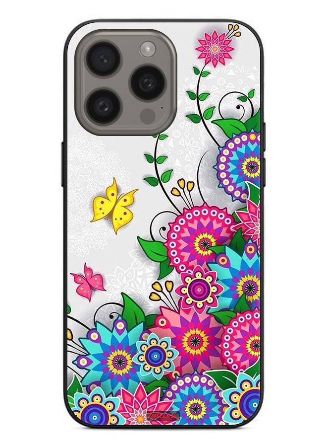 Tolwak Apple iPhone 15 Pro Protective Case Cover Mandala Flowers - Image 2