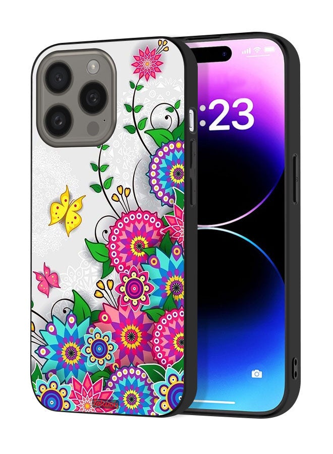 Tolwak Apple iPhone 15 Pro Protective Case Cover Mandala Flowers - Image 1