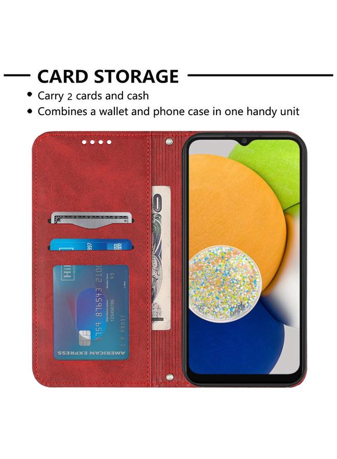 اس-توب جراب لهاتف Samsung Galaxy A03 مقاس 166 مم، جراب هاتف قابل للطي من الجلد المغناطيسي بتصميم كرة القدم - Image 4