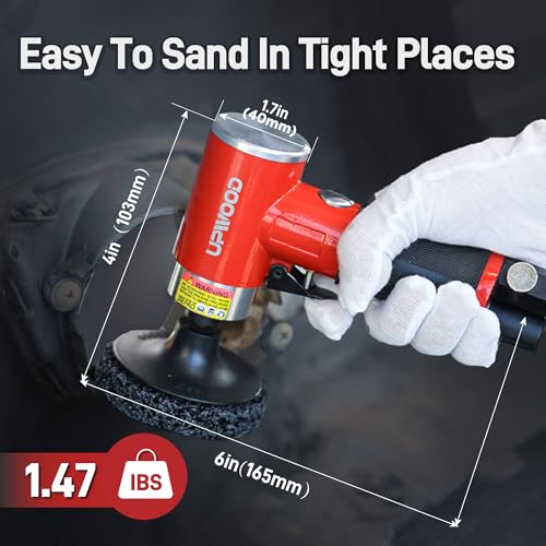 UPWOOD 3inch Air Sander Angle Grinder with Roll Lock Wheel Set Pneumatic Polishing Tool with 41pcs 3inch sanding discs - Image 3
