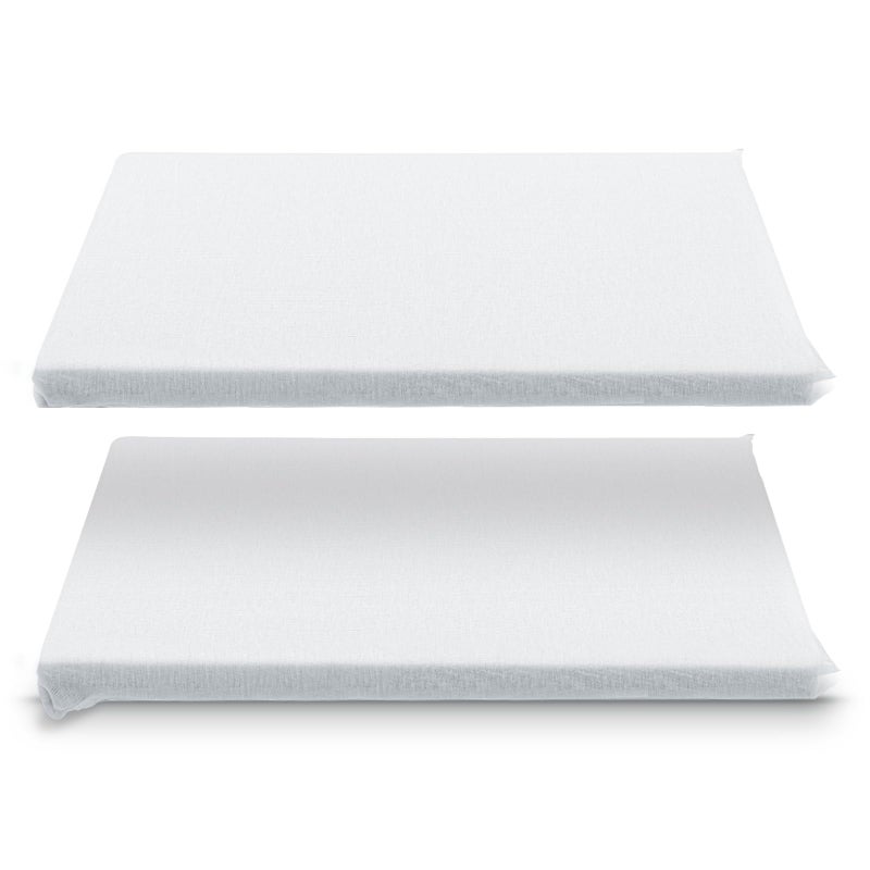 Beeveer 2 Pcs Adjustable Memory Foam Pillow Medium Firm Thin Height 12 Insert Slim Flat Pillow for Neck Support Neck Pain Relief for Back Side Stomach Sleeper 236 x 142x 12 White - Image 2
