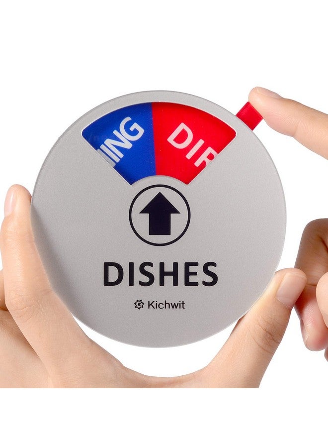 Kichwit Kichwit Dishwasher Magnet Clean Dirty Sign Indicator with Running and Empty Options, Works on All Dishwashers, Non-Scratch Strong Magnetic Backing, Residue Free Adhesive Included, 4 Inch, Silver - Image 3