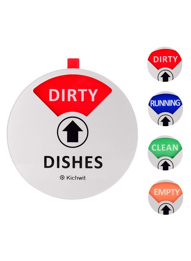 Kichwit Kichwit Dishwasher Magnet Clean Dirty Sign Indicator with Running and Empty Options, Works on All Dishwashers, Non-Scratch Strong Magnetic Backing, Residue Free Adhesive Included, 4 Inch, Silver - Image 2