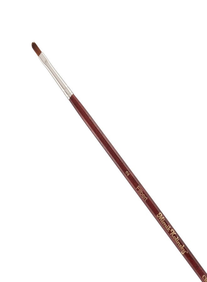 Creative Mark Mimik Kolinsky Watercolor Brush - # 2 Filbert - Long Handle Synthetic Paint Brush - Handmade in Germany - Synthetic Sable Paint Brushes for Professional Artists - Animal-Friendly - Image 1