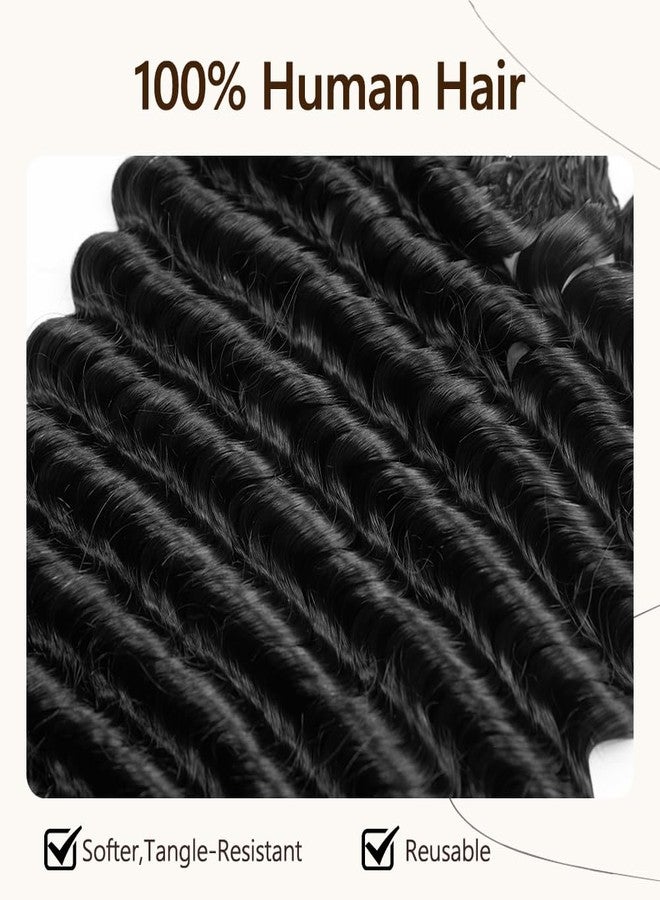 ASHINE Miracle Knots Crochet Human Hair Pre-Separated Feather Human Crochet Hair for Black Women 16 Inch 50g Natural Black Deep Wave Extension 50 Strands for Summer - Image 4