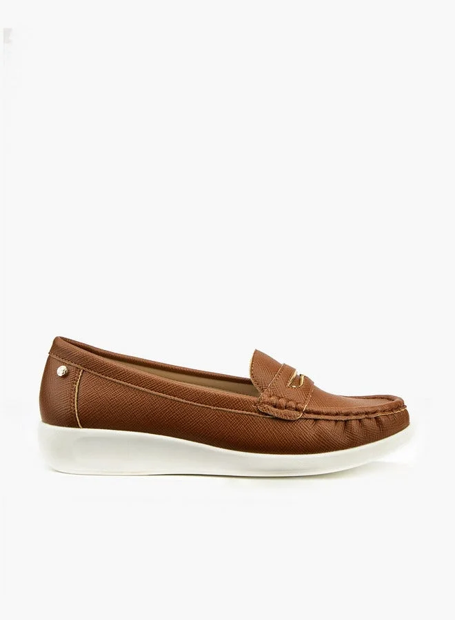 Flora Bella By Shoexpress Textured Slip-On Loafers