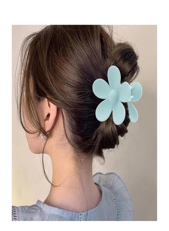 Kalaneet Korean-style Multicolor Large Size Pack of 4 Pcs Flower Matte Claw Clutcher For Women & Girls|| Flower Hair Clip Nonslip Strong Hold Hair Matte Flowers Claw Clips Strong Hold Clutcher - Image 4