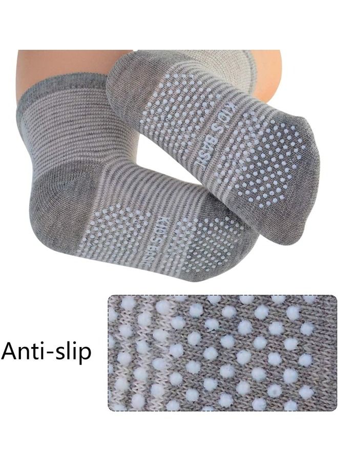 12 Pairs Baby Socks Of Cotton Non-Slip Striped Baby Boys Socks Multicolor - Image 3