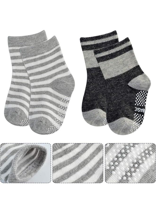 12 Pairs Baby Socks Of Cotton Non-Slip Striped Baby Boys Socks Multicolor - Image 2