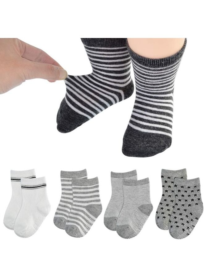 12 Pairs Baby Socks Of Cotton Non-Slip Striped Baby Boys Socks Multicolor - Image 4