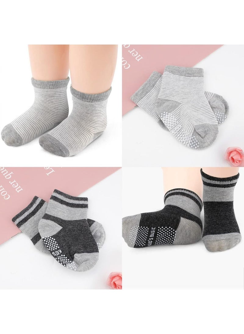 12 Pairs Baby Socks Of Cotton Non-Slip Striped Baby Boys Socks Multicolor - Image 5