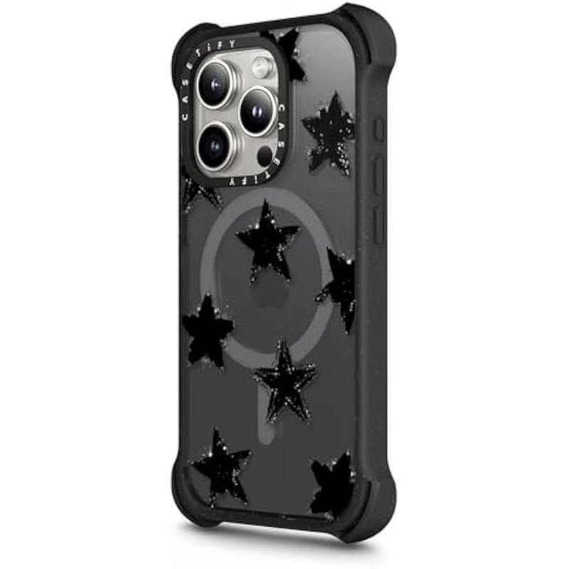 Casetify Bounce iPhone 15 Pro Case 【6X Military Grade Drop Tested / 21.3ft Drop Protection/Compatible with Magsafe】 - Star Marks - Triple Black - Image 5