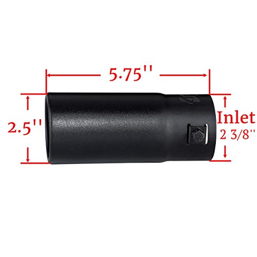 Tritrust Black Exhaust tip - to Fit 1.5 to 2 Inch Exhaust Tail Pipe Diameter- Stainless Steel to give Chrome Effect - Car Muffler Tips - Image 2