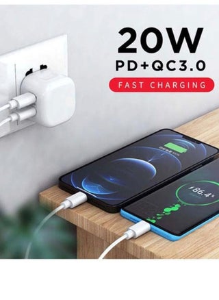 20W USB Type C PD 3.0 Wall Charger Power Adapter with USB C Plug Fast Charging for Phones and 1M Cable for iPhone 12 - pzsku/Z9AE63D5B96622A88D76DZ/45/1750238304/4cf4afc6-7fa9-4eff-ab7e-41d605f85d2a