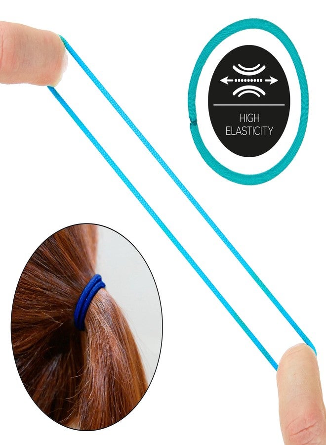 Expressions 216-Piece Hair Ties Value Pack: 4mm Elastics in Shades Of Blue, No Metal Bands for Women, Durable Ponytail Holders for Thick, Curly and All Hair Types - Image 5