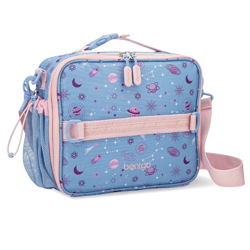 Bentgo Kids Lunch Bag  Durable DoubleInsulated Lunch Bag for Kids 3 Holds Lunch Box Water Bottle  Snacks EasyClean WaterResistant Fabric  Multiple Zippered Pockets Lavender Galaxy
