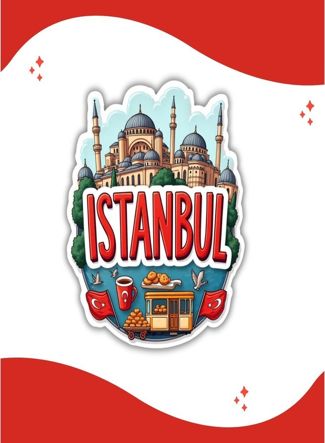 GiftOday Istanbul City Theme Souvenir Wooden Refrigerator Stylish Fridge Magnet - Perfect Souvenir Gift for Brother, Sister, Kids | Kitchen Decor | Fridge Decoration | Size 3x3 Inches | Pack of 1 - Image 5