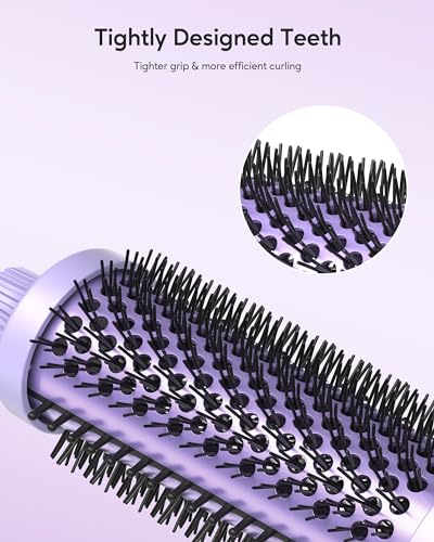 Wavytalk Thermal Brush, 1.5 inch Heated Round Brush for Blowout Look, Negative Ion Technology, Ceramic Tourmaline, 5 Temperature Settings, Dual Voltage, Purple - Image 4