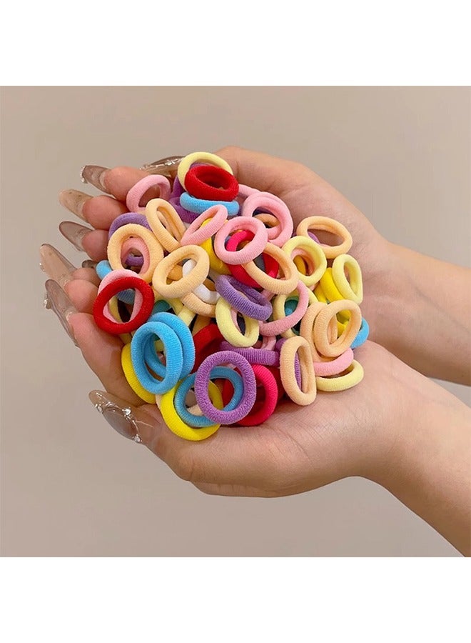LIVQORA 200 Piece Cotton Colorful Hair Ties, Seamless Elastic Hair Bands Ponytail Holders for Kids Infants Toddlers Small No Damage Hair Ties - Image 5