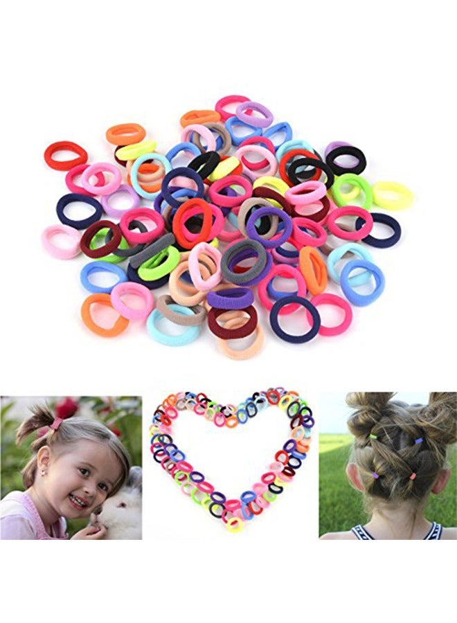 LIVQORA 200 Piece Cotton Colorful Hair Ties, Seamless Elastic Hair Bands Ponytail Holders for Kids Infants Toddlers Small No Damage Hair Ties - Image 3
