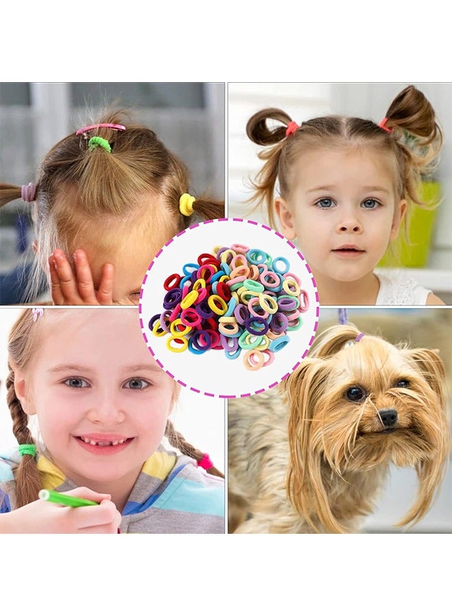 LIVQORA 200 Piece Cotton Colorful Hair Ties, Seamless Elastic Hair Bands Ponytail Holders for Kids Infants Toddlers Small No Damage Hair Ties - Image 4