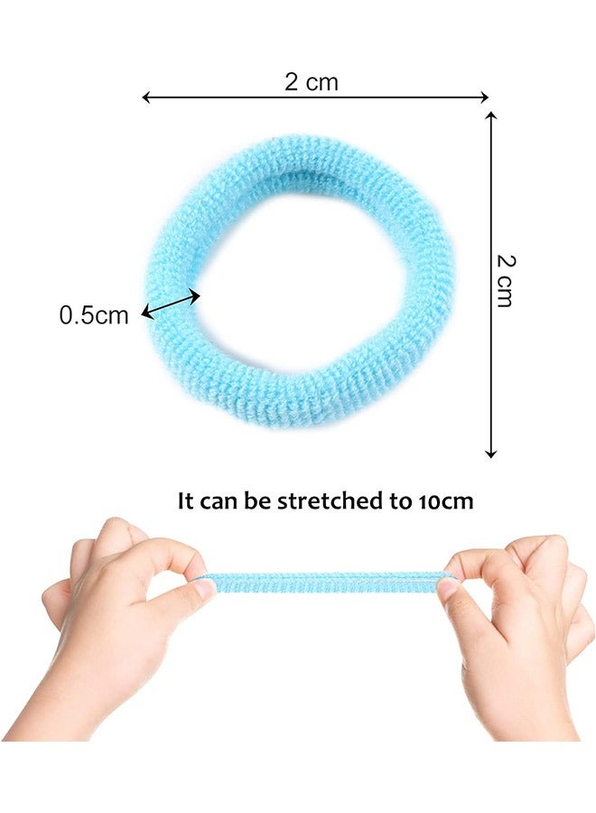 LIVQORA 200 Piece Cotton Colorful Hair Ties, Seamless Elastic Hair Bands Ponytail Holders for Kids Infants Toddlers Small No Damage Hair Ties - Image 2