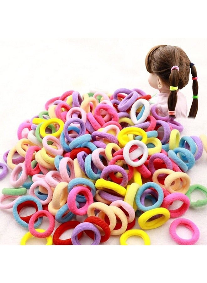 200 Piece Cotton Colorful Hair Ties, Seamless Elastic Hair Bands Ponytail Holders for Kids Infants Toddlers Small No Damage Hair Ties - Image 1