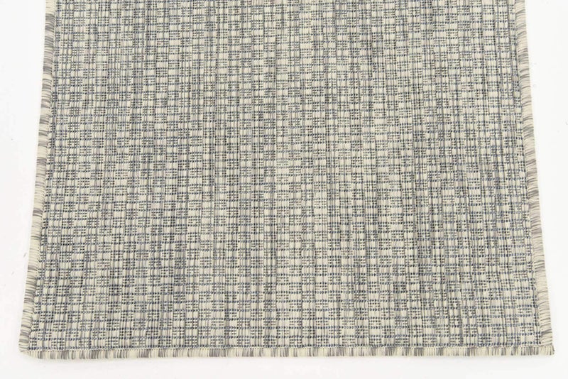Unique Loom Collection Casual Transitional Solid Heathered Indoor/Outdoor Flatweave Area Rug (2' x 6' 1" Runner, Light Gray/Ivory) - Image 5