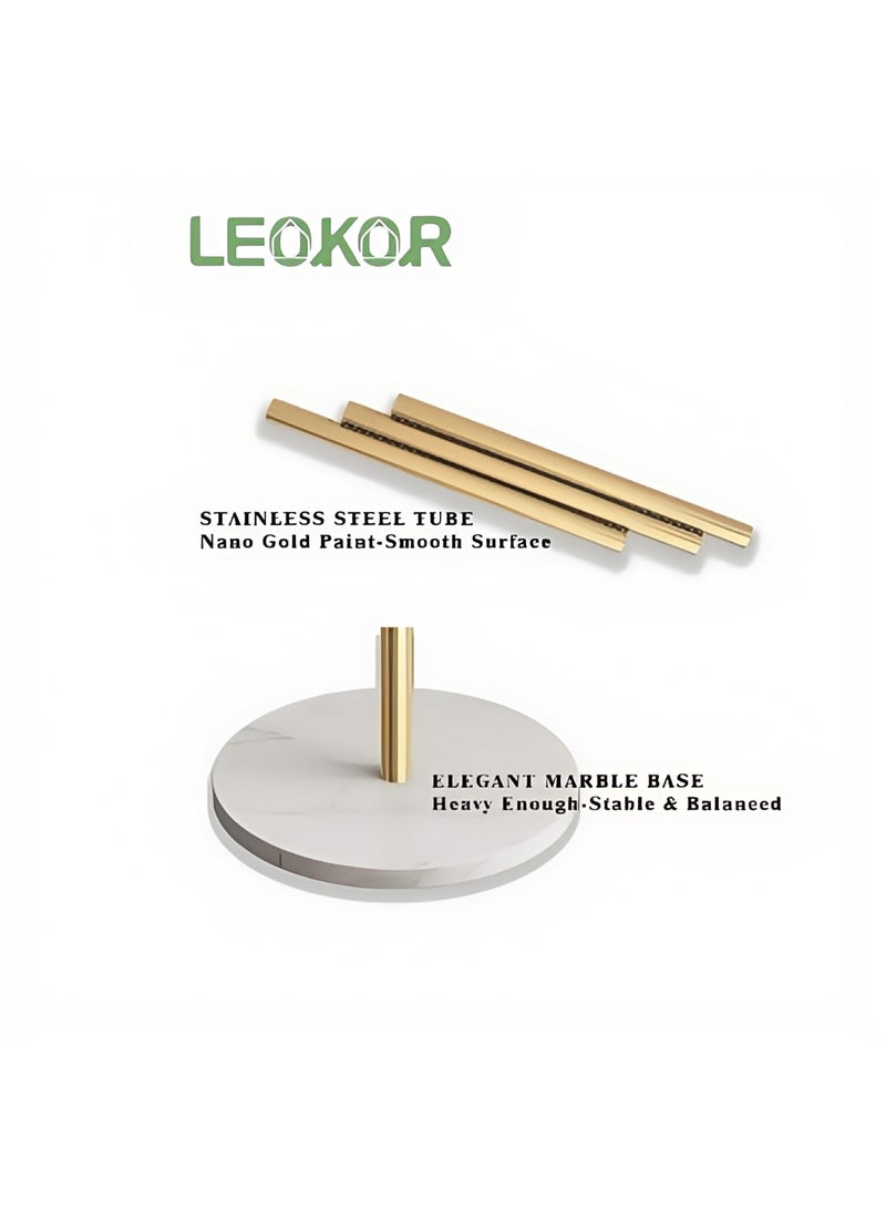 LEOKOR Metal Coat Rack, Modern Coat Hanger Stand with 8 Hooks, Freestanding Coat Rack with Marble Base for Hanging Scarf, Bag, Jacket, Coat - Image 5
