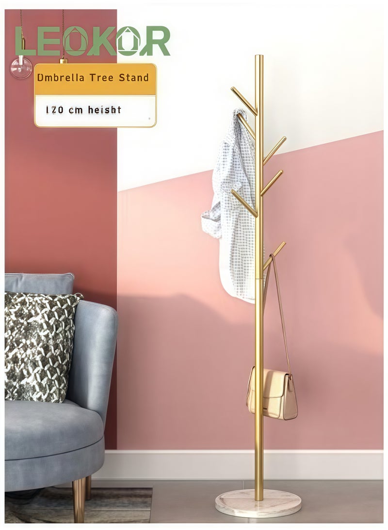 LEOKOR Metal Coat Rack, Modern Coat Hanger Stand with 8 Hooks, Freestanding Coat Rack with Marble Base for Hanging Scarf, Bag, Jacket, Coat - Image 2