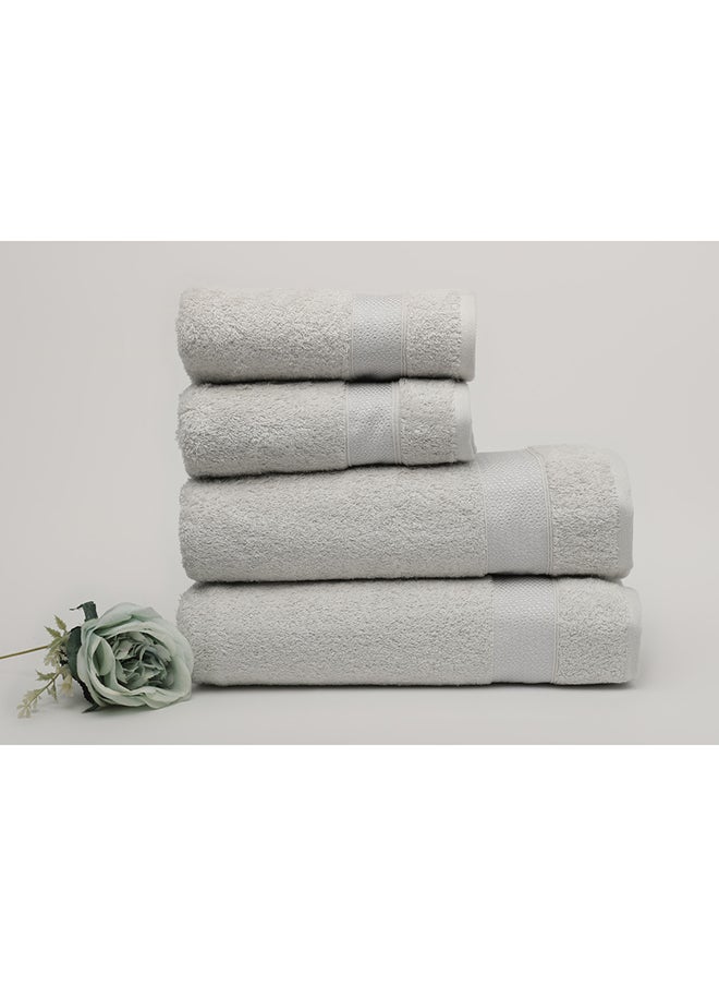 Towel 4 Piece Bathroom  Set - SERENITY - 550 GSM - 100% Cotton Terry - 2 Bath  70X140 cm & 2 Hand  50x90 cm-Premium Touch-Quick Dry - Super Absorbent-Silver - pzsku/Z9AE6879CA5B8B96221E9Z/45/_/1718005870/59ab203f-1fb7-4482-8e00-799989da96fe