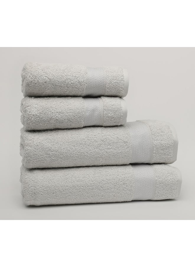 White Rose مجموعة مناشف حمام 4 قطع - سيرانتي - 550 جم / م² - 100% قطن تيري - 2 منشفة استحمام 70X140 سم و 2 منشفة يد 50x90 سم - لمسة فاخرة - جفاف سريع - امتصاص فائق - فضي  - Image 4