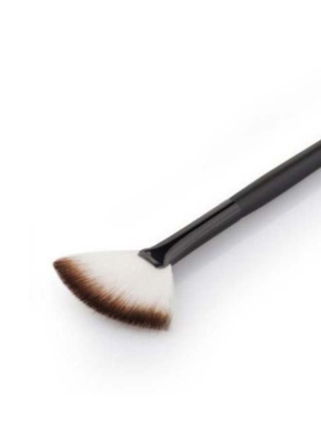 Loquat Fan Shape Makeup Loose Powder Brush Black/Beige - Image 2