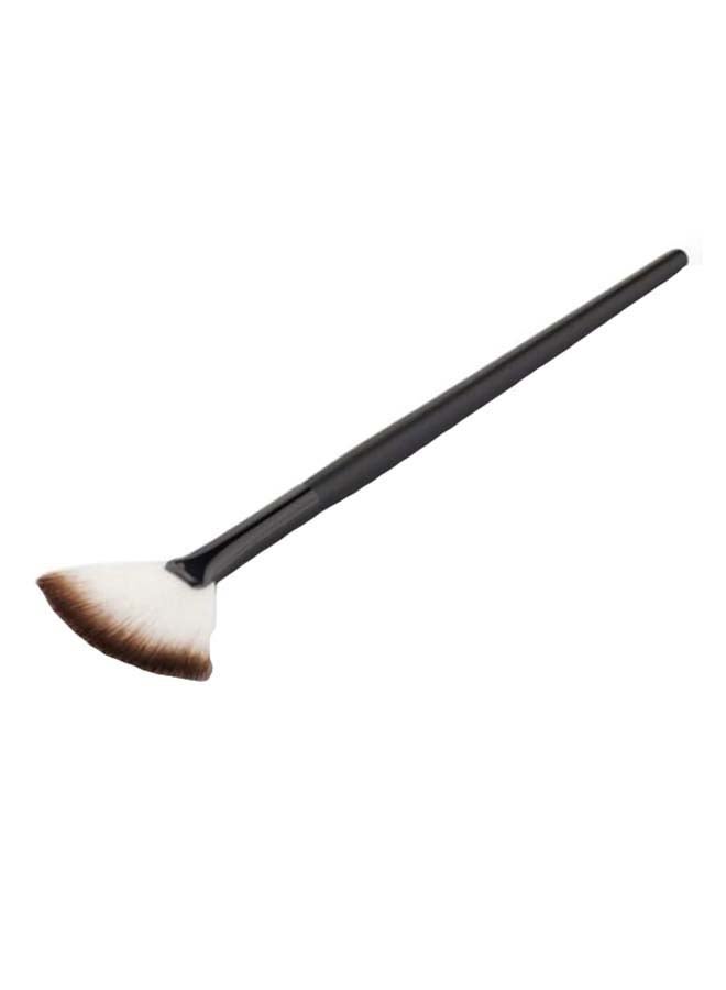 Loquat Fan Shape Makeup Loose Powder Brush Black/Beige - Image 1