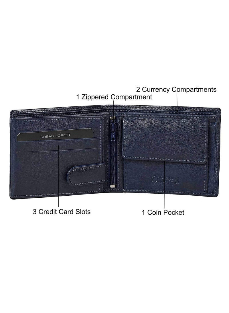 URBANFOREST URBAN FOREST Dakota Dark Blue Leather Wallet for Men - Image 4